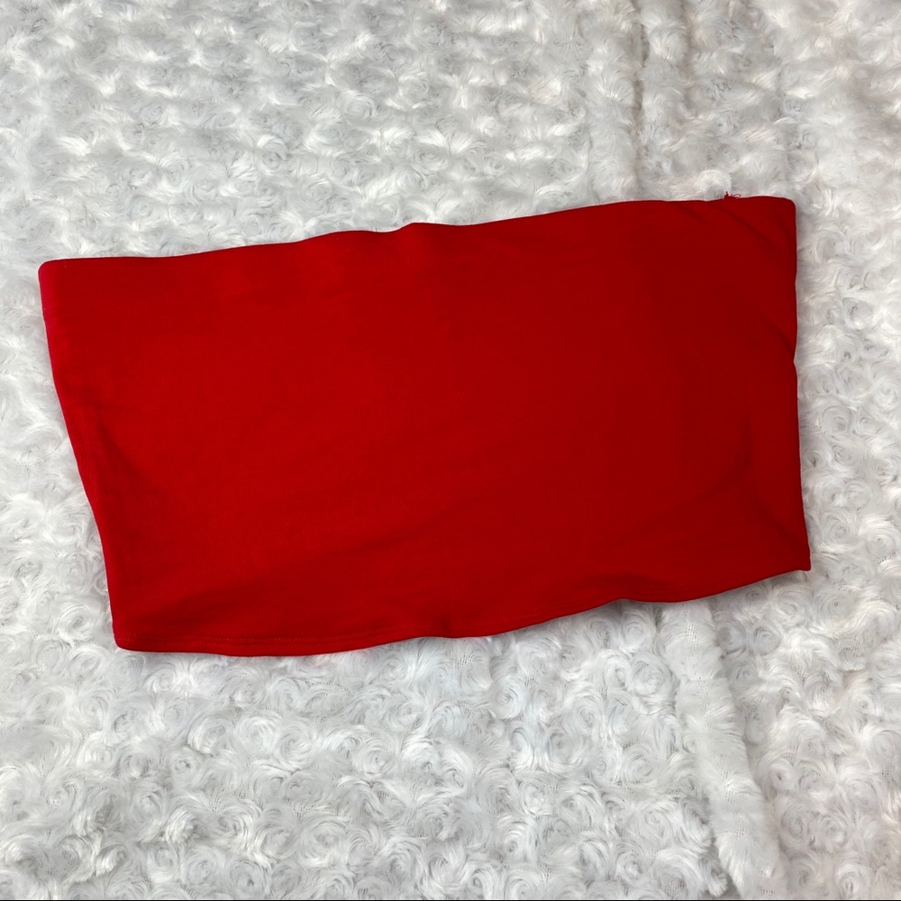 🌴Divided by H&M Tube Top Crop Top Red Size Large